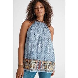 Anthropologie Bhanuni By Jyoti Jina Halter Beaded Embroidered Blouse Petite M